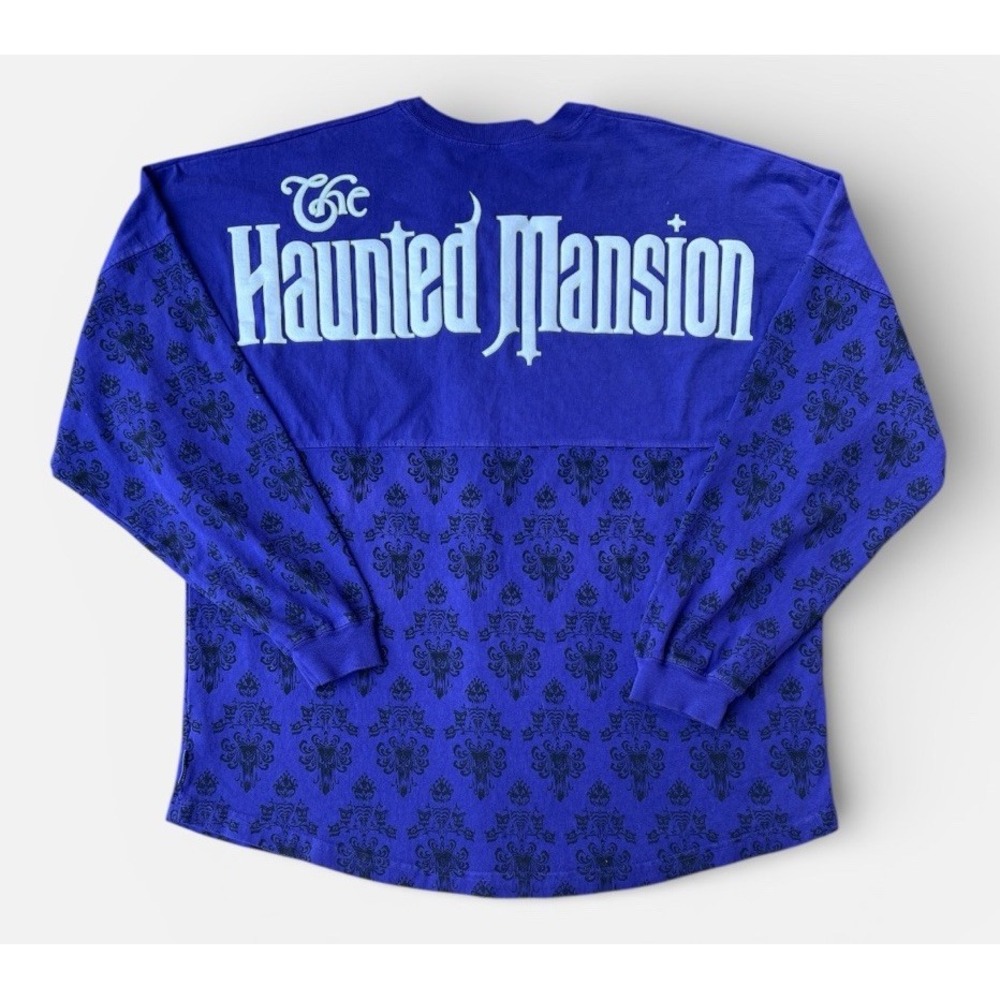 Disney Parks Haunted Mansion Ghost Host Spirit Jersey Purple Glow Unisex XL EUC
